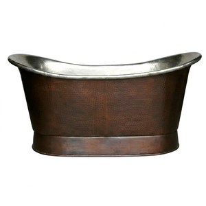 Bañera Ovalada de Cobre Independiente, Bañera Metálica Clásica Hecha a Mano Sin Tapa para Hogar, Hotel, Baño - Product Image 1