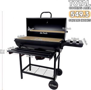 OEM/ODM Parrilla de Carbón para Exteriores de Lujo con Barril de Acero Cromado, Diseño Moderno, Recolector de Ceniza - Product Image 2