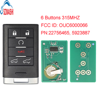 Clé de voiture télécommandée SZMAISHI pour Cadillac Escalade 2007-2014 / Télécommande d'entrée sans clé à 6 boutons / OUC6000066 Vente en gros Clé de voiture télécommandée d'usine