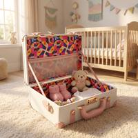 Valise vintage pour souvenirs de bébé |   Coffret de rangement pour les souvenirs de croissance du nouveau-né |   Capsule temporelle précieuse