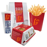סיטונאי זול קראפט נייר Takeout קופסות מותאם אישית הדפסת מטוגן שבבי מזון אריזה לקחת משם KFC תיבת נייר