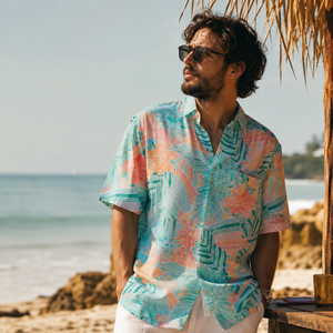 Chemise de resort pour homme sur mesure, respirante, style tropical, chemises hawaïennes, fabricant - Product Image 1