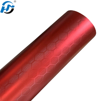 Autocollants de voiture personnalisables en PET PVC à changement de couleur, films de protection en fibre de carbone rouge nid d'abeille, film vinyle imperméable pour voitures
