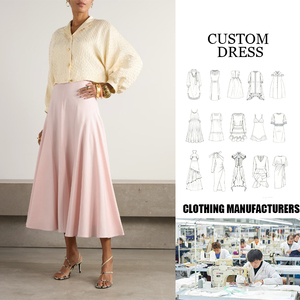 Hot Thời Trang Của Phụ Nữ Thanh Lịch Dài Midi Váy Cao Eo Văn Phòng Mềm Mịn Satin Cho Mùa Hè Trang Phục Chính Thức Mùa Hè Văn Phòng Của Phụ Nữ Váy - Product Image 2