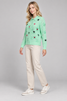 Chemises à col en tricot boutonnées sur mesure pour femmes, cardigan en jacquard en forme de cœur, vêtements en tricot décontractés, fabricant en gros