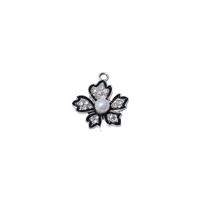 Pendentif en alliage de zinc incrusté de strass de formes variées pour la fabrication de boucles d'oreilles, composants de bijoux avec pierre principale en perle - Product Image 5