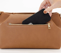 Sac de rangement OEM étanche pour poussette, sac à couches de luxe en cuir PU avec bandoulière amovible, organisateur pour maman