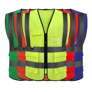 Giubbotto di sicurezza riflettente multi-tasca multicolore su misura giubbotto di sicurezza riflettente chalecos reflectivos