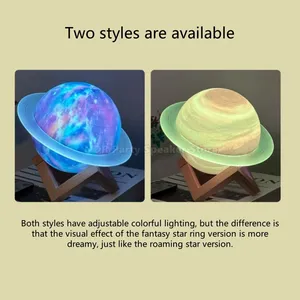 Portable pour haut-parleurs Design moderne <span class=keywords><strong>RGB</strong></span> LED contrôle tactile ornements de bureau planète veilleuse boîte de son atmosphère - Product Image 4