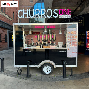 DOT CE Certified Square Ice Cream Cart Fully Equipped With Soft Serve Machine For Dessert Street <b>Concession</b> <b>Trailer</b> - Product Image 2