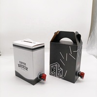 Carton ondulé en papier Kraft 1L/2L/3L café jus vin liquide bavoir sac de robinet en boîte distributeur boîte en carton avec poignée