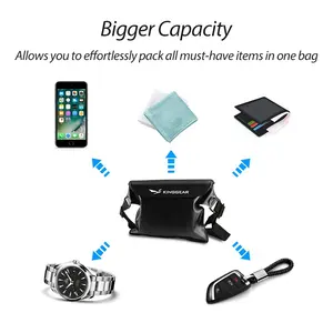 Su geçirmez kuru kılıfı bel kemeri ile dokunmatik kuru çanta için ayarlanabilir kemer ile telefon değerli yüzme