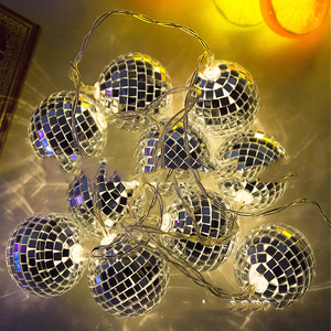 10 LED Disco sfera specchio festa stringa di luce per interni all'aperto di natale lanterna vacanza muro albero April giorno dello sciocco Ramadan - Product Image 1