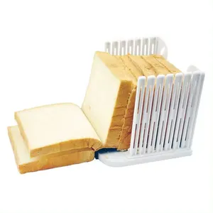 Hochwertiger Brot-Schneidemaschine abnehmbar Kunststoff weißer Toast-Sandwich-Schneider Küchenbrot-Schneider für hauswerkzeuge