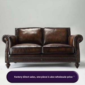 Juego de Sofás de Cuero de <span class=keywords><strong>Estilo</strong></span> Americano y Europeo para Sala de Estar, Hogar, <span class=keywords><strong>Restaurante</strong></span>, Muebles de Interior, Sofá de Esquina de Madera y Cuero - Product Image 6