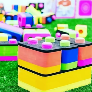 Bloques de construcción de arcoíris grandes para niñas, juguetes de ladrillos de espuma para centro de educación temprana, construcción de juegos al aire libre - Product Image 4