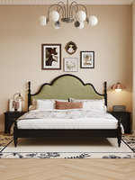 Lit de luxe en bois massif de style rétro français avec design sculpté, lit double extra-large, meubles de chambre à coucher, vente directe d'usine