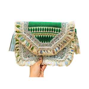 กระเป๋าถือคลัทช์ประดับลูกปัดสำหรับผู้หญิงกระเป๋าราตรีเปิดปิดดีไซน์ล่าสุด - Product Image 1