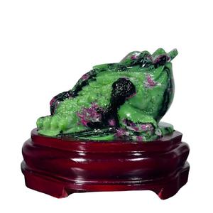 กบเงิน จิ๋ว ทำมือจากหินรูบี้โซไซต์ธรรมชาติ สำหรับตกแต่งบ้านตามหลักฮวงจุ้ย - Product Image 3