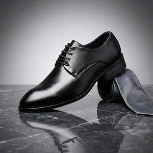 Zapatos de Vestir Formales de Cuero Transpirables para Hombre 2026, con Punta en Pico y Cordones, para Bodas, Venta al Por Mayor y Personalización Disponible - Product Image 1