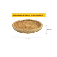 Rieten dienblad handgeweven natuurlijk rond dienblad Boho rustieke woonkamer fruit snack opbergbak huisdecoratie OEM ODM op maat S M L