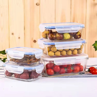 Dikwandige glazen lunchbox van sodakalkglas, voedselbox voor school, hoge kwaliteit, transparant, aangepaste logo's mogelijk