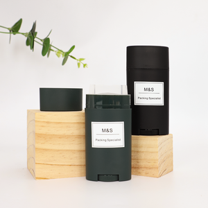 الأكثر مبيعًا حاوية مزيل العرق بيضاوية فارغة 75 جم + أنبوب أسود أخضر أبيض من الأسفل - Product Image 1