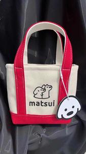 Mini Tote Bag Red Organic Reusable Foldable Custom Design <b>Printed</b> Cotton Canvas Tote Bag Cartoon Shopping Bag with Logo - Product Image 2