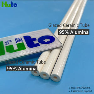 โรงงานฮูโตผลิตหลอดเซรามิกอะลูมินาเคลือบ 95% ทนความร้อนสูง ขนาด 8*3.5*505 มม. - Product Image 2
