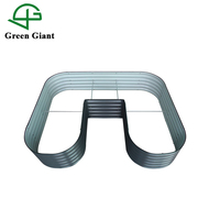 Huizhou – Kit de lit de jardin géant en forme de U, boîte de jardinière Standard modulaire en métal ondulé surélevé, 17 pouces de haut