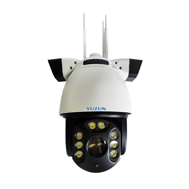 Produits de surveillance Jumelles de suivi IA Zoom 22X Caméra extérieure 8MP 4G Alarme lumineuse à double objectif Caméra de sécurité sans fil CCTV IP PTZ 8MP