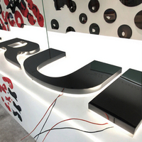 Panneau d'enseigne LED 3D personnalisé pour entreprise avec logo, en acrylique, étanche IP65, pour bureaux et bâtiments