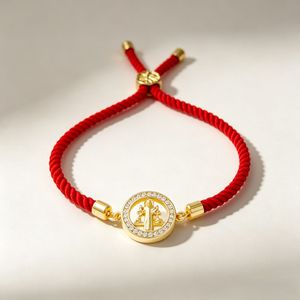 Pulseras Ajustables <span class=keywords><strong>de</strong></span> Cuerda Trenzada Clásica con Incrustaciones <span class=keywords><strong>de</strong></span> Circonio, Bañadas en Oro <span class=keywords><strong>de</strong></span> 18K, con Árbol <span class=keywords><strong>de</strong></span> <span class=keywords><strong>la</strong></span> <span class=keywords><strong>Vida</strong></span> y Jesús - Product Image 5