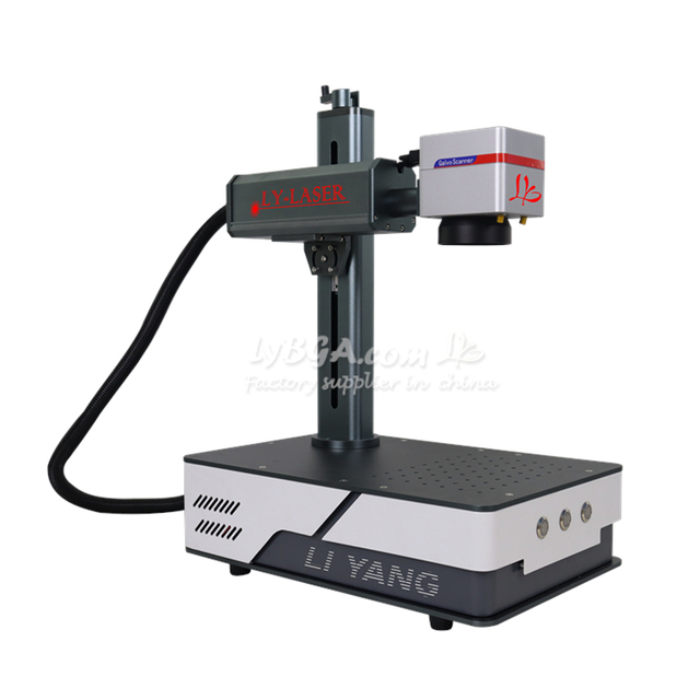 Desktop Mini Galvo Scanner Align System 30W 50W 100W JPT MOPA  All in One Optical Fiber Laser Nameplate Marking Machine