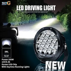 160W 7 "24V Aurora Round Autozubehör Offroad-Lichter Offroad-Teile Fahr licht mit DRL ARB Luces LED für LKW