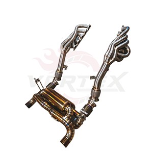 Vortex Titanium Valved Full Exhaust System & Headers for Lamborghini Huracan EVO STO 5.2L V10 Gold Burnt Racing Pie Cut <b>Kit</b> - Product Image 2