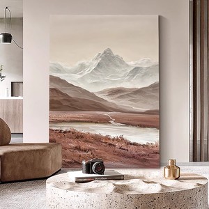 Hand Painted Oil Painting Abstract Landscape Large Size Modern Minimalist Style Wall <b>Art</b> For Living Room Entryway Decor - Product Image 1