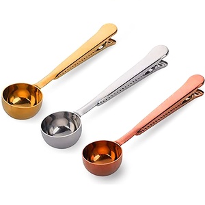 Cuchara Medidora de Café 2 en <span class=keywords><strong>1</strong></span> de Acero Inoxidable de <span class=keywords><strong>1</strong></span> Cucharadita con Clip Sellador de Bolsas para Café Molido Multiusos en la Cocina - Product Image 5