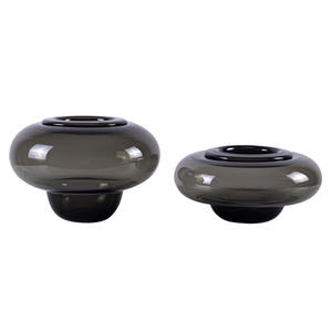 Jarrón de vidrio de estilo creativo con diseño de calabaza, decoración simple para sala de estar, modelo de decoración para habitación, dispositivo para arreglos florales hidropónicos. - Product Image 1