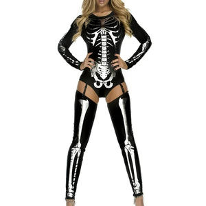 <span class=keywords><strong>Disfraz</strong></span> de <span class=keywords><strong>esqueleto</strong></span> de fiesta de Halloween directo de fábrica para mujeres y niñas incluye vestido - Product Image 2