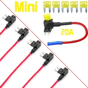 20A Mini APM ATM Blade Fuse Holder Car Add a Circuit Fuse TAP Adapter Kit