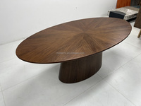 Table à manger ronde moderne en bois avec piétement sculptural pour la maison, le restaurant, l'ameublement intérieur