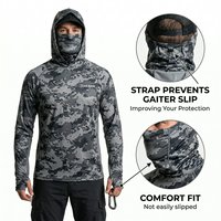 Sweat à capuche de pêche personnalisé pour homme UPF50+ Séchage rapide Protection UV Manches longues avec masque intégré