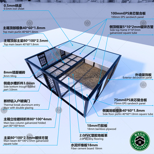 บ้านคอนเทนเนอร์แบบขยายได้40ft 30ft 20FT ปรับแต่งได้บ้านเคลื่อนที่บ้าน prefab บ้านขนาดเล็กที่มีห้องนอนสำหรับยายแบนหรือใช้ในบ้าน - Product Image 6