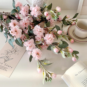 Arreglo de Flores Artificiales de Camelia en Jarrón, Degradado Rosa Blanco, Flor de Seda de Alta Simulación, Decoración para el Hogar, Accesorio para Bodas - Product Image 4