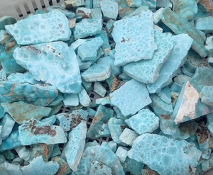 Cristal de Larimar <span class=keywords><strong>Robin</strong></span>, Rebanada de Piedra Pulida, Gema Hecha a Mano para Sanación, Energía Reiki - Product Image 4