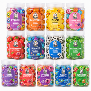 Bonbons gélifiés <span class=keywords><strong>en</strong></span> gros fourrés à la confiture de fruits, personnalisés <span class=keywords><strong>en</strong></span> forme d'œil, de fraise, de planète, de galaxie, de Terre, de pastèque (HACCP/BRC) - Product Image 1