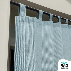 Country Blue Eyelet Outdoor Curtains 180 GSM with Soft Sky Blue Tone and Light Filtering Fabric for Relaxing Balcony Patio - Product Image 4