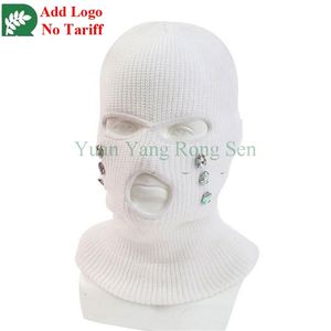 Nouveau bonnet tricoté brodé à trois motifs, écharpe et masque en coton pour le maintien au chaud - Product Image 5