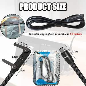 สายดาต้า <span class=keywords><strong>USB</strong></span> C to <span class=keywords><strong>USB</strong></span> C ยาว 1.5 เมตร 240 วัตต์ สายชาร์จเร็วแบบ Type-C พร้อมที่วางโทรศัพท์อะลูมิเนียมแบบซ่อนได้ - Product Image 6